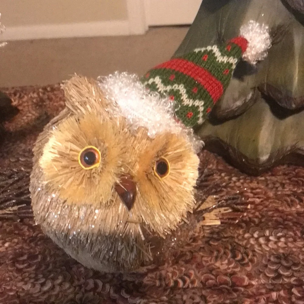 Set of 2 Holiday Owls